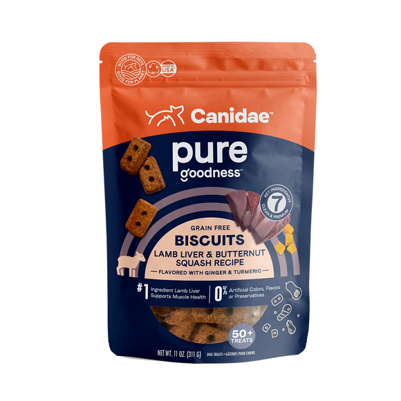 Canidae Pure Grain Free Dog Treat Biscuits - Lamb Liver & Butternut Squash (11 oz)