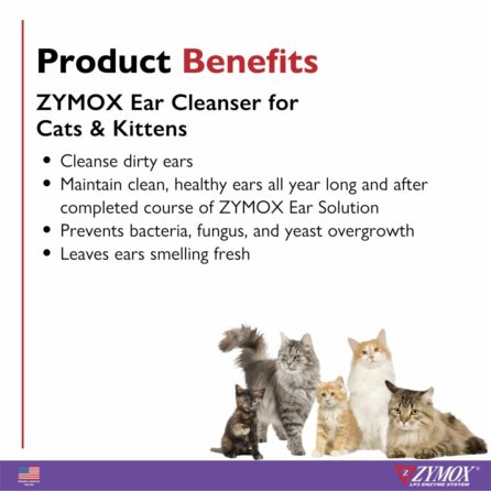 ZYMOX® Enzymatic Ear Cleanser for Cats and Kittens (4 oz)