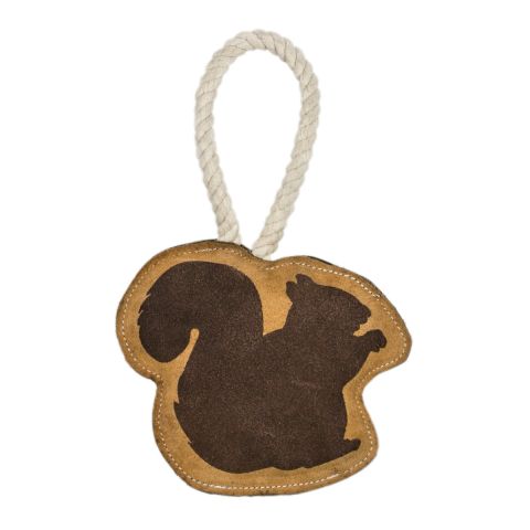 Territory Natural Leather Squirrel Dog Tug Toy