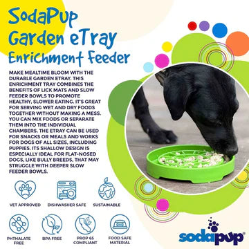 SodaPup Garden Design eTray Enrichment Shallow Slow Feeder Dog Bowl