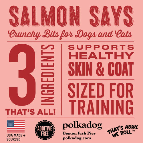 Polkadog Salmon Says (Bits) Dog Treats (12 oz)