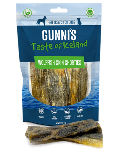 Gunnis WolfFish Skin Shorties Dog Treats (2.5 oz)