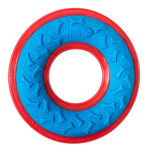 HERO Outer Armor Large Fetch Ring for Medium-Large Dogs, Floats & Squeaks (Large Blue)
