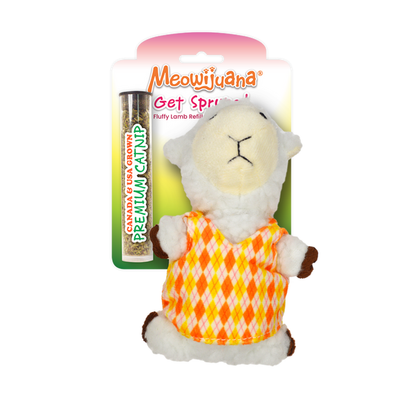 Meowijuana Get Sprung Refillable Lamb Cat Toy (Assorted)
