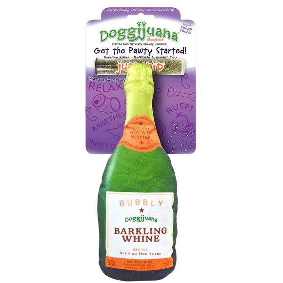 Doggijuana Get the Pawty Started Refillable Barkling Whine Dog Toy (Medium)