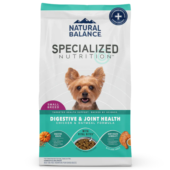 Natural Balance Small Breed Digestive & Joint Health Chicken & Oatmeal Formula Dry Dog Food