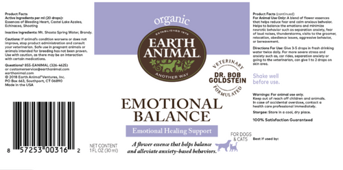 Earth Animal Emotional Balance Flower Essence Natural Remedy (1 oz)