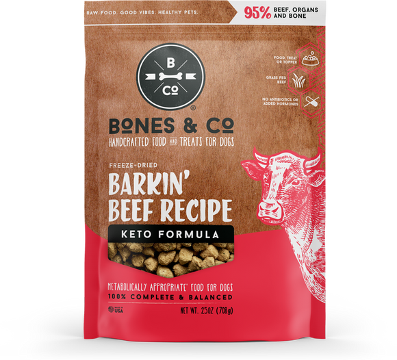 Bones & Co. Barkin' Beef Freeze-Dried Keto Formula Dog Food (12 oz)