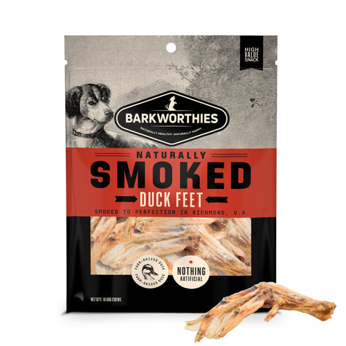Barkworthies Naturally Smoked Duck Feet Dog Treats