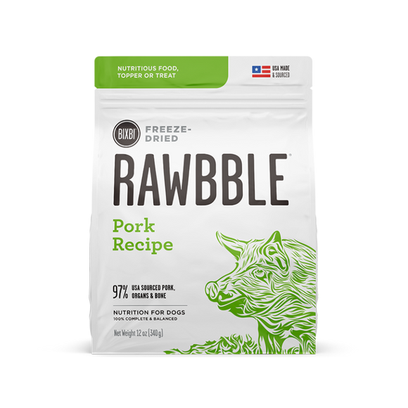 Bixbi Rawbble® Freeze-Dried Food for Dogs – Pork Recipe (12 oz)