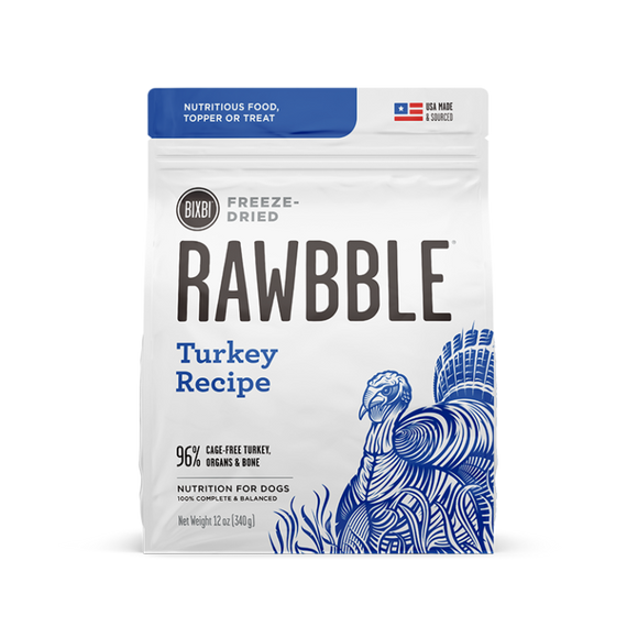 Bixbi Rawbble® Freeze-Dried Food for Dogs – Turkey Recipe (12 oz)