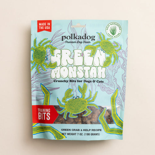 Polkadog Green Monstah Crunchy Bits for Dogs & Cats