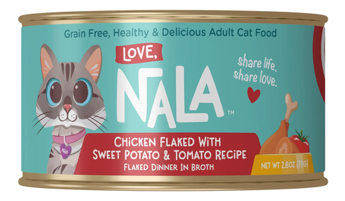 Love Nala Chicken Flaked With Sweet Potato & Tomato Recipe Dinner In Broth Adult Cat Food (2.8 oz Case of 12)