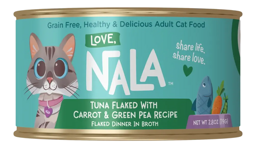 Love Nala Tuna Flaked With Carrot & Green Pea Recipe Dinner In Broth Adult Cat Food (2.8 oz Case of 12)