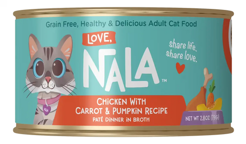 Love Nala Chicken With Carrot & Pumpkin Recipe Paté Dinner In Broth Adult Cat Food (2.8 oz Case of 12)