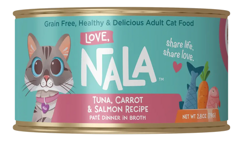 Love Nala Tuna, Carrot & Salmon Recipe Paté Dinner In Broth Adult Cat Food (2.8 oz Case of 12)