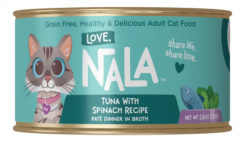 Love Nala Tuna With Spinach Recipe Paté Dinner In Broth Adult Cat Food (2.8 oz Case of 12)