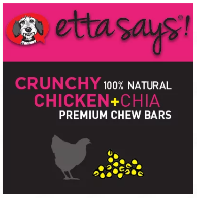 Etta Says! Premium Crunchy Bars Chicken & Chia Dog Treats (1 oz)