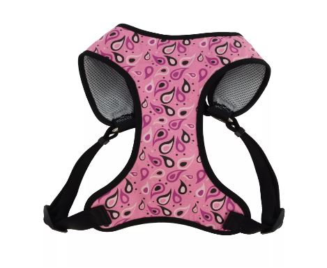 Coastal Pet Products Ribbon Designer Wrap Adjustable Dog Harness (Pink Paisley)