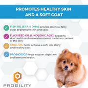 Nootie Progility Minis Skin & Coat Soft Chew Supplement For Small & Medium Size Dogs (60 Count)