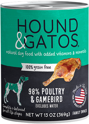 Hound & Gatos  Grain Free 98% Poultry Gamebird Wet Dog Food