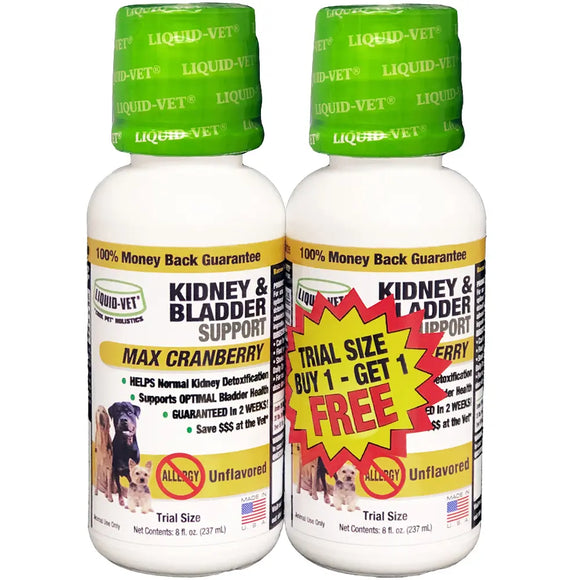 Cool Pet Holistic Liquid-Vet K9 Kidney & Bladder Support Advanced Formula (8 oz BOGOs/ 2-Pack Trial (Unflavored))