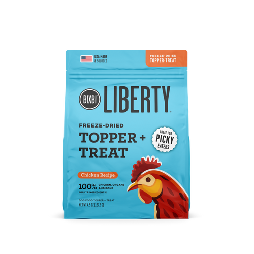 BIXBI Pet Liberty® Freeze-Dried Topper + Treat for Dogs – Chicken Recipe (4.5 oz)