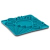 Messy Mutts Framed Spill Resistant Silicone Multi Surface Lick Mat (9.5 x 9.5, Blue)