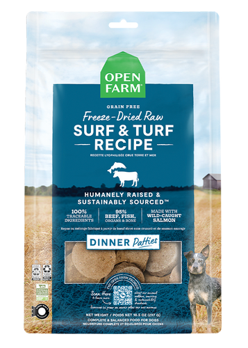 Open Farm Surf & Turf Freeze Dried Raw Patties for Dogs (10.5 oz)