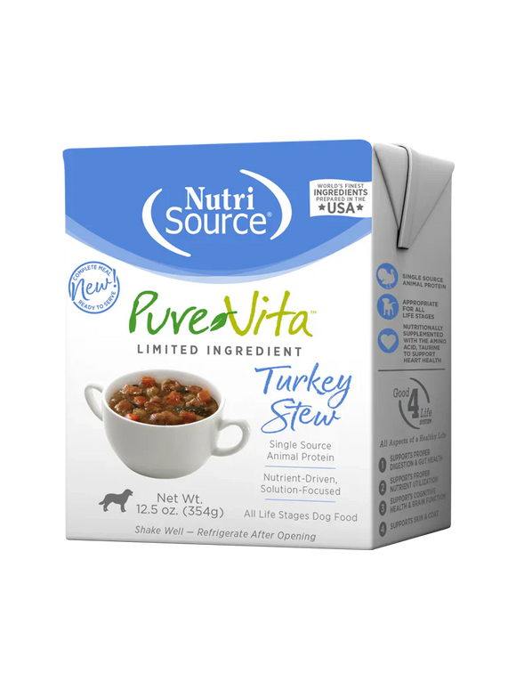 NutriSource® PureVita™ Turkey Dog Stew TetraPaks Wet Dog Food