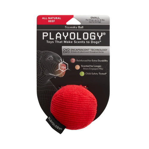 Playology Plush Squeaky Ball Dog Toy (Peanut Butter Large)