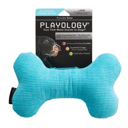 Playology Plush Squeaky Bone Dog Toy (Beef Large)