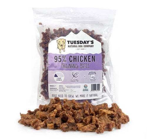 Tuesdays Natural Dog Company 95% Chicken Training Bites Dog Treats (6 oz)