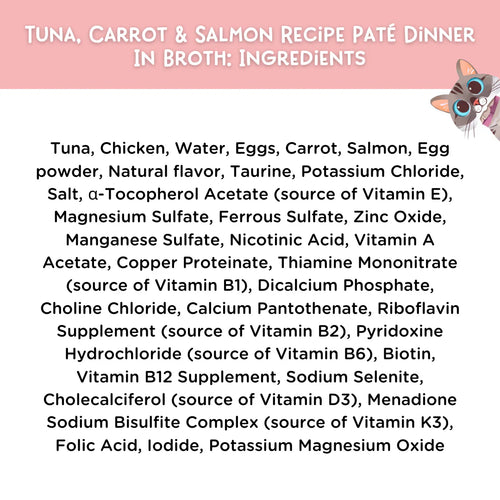 Love Nala Tuna, Carrot & Salmon Recipe Paté Dinner In Broth Adult Cat Food (2.8 oz Case of 12)