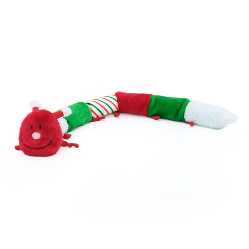 Zippy Paws Holiday Caterpillar – Deluxe with 7 Squeakers (30 x 4 x 5 in)