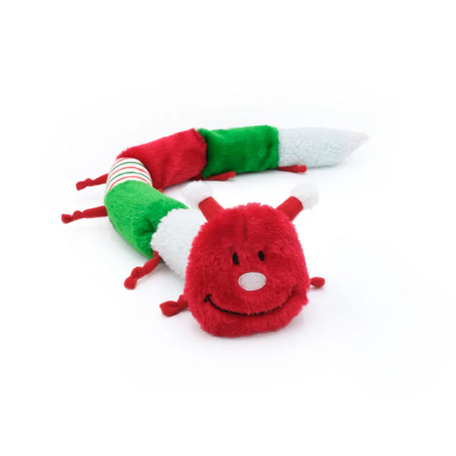 Zippy Paws Holiday Caterpillar – Deluxe with 7 Squeakers (30 x 4 x 5 in)