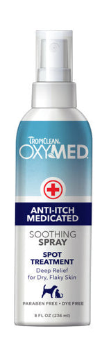 TropiClean OxyMed Medicated Anti itch Spray for Pets