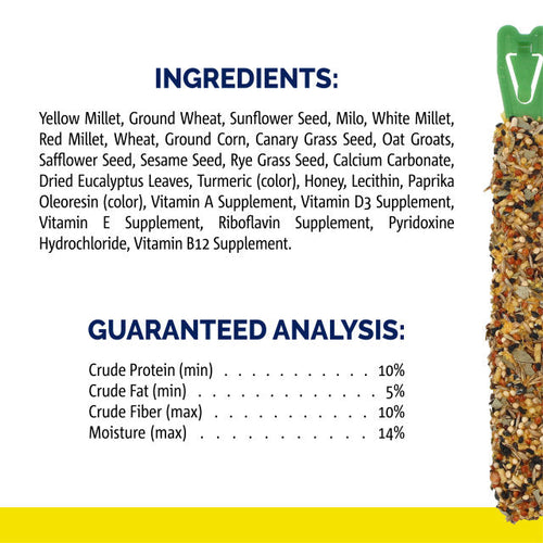 Vitakraft Crunch Sticks Golden Honey Flavor for Cockatiels (3.5 oz)