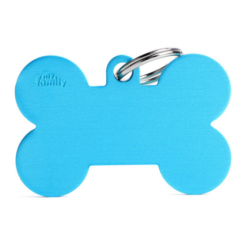 MyFamily ID Tag Basic Collection Bone XL Light Blue in Aluminium (Media, Light Blue)