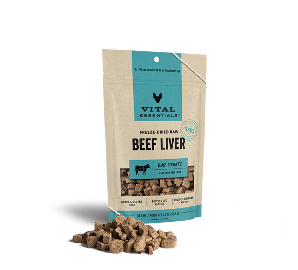 Vital Essentials Freeze Dried Raw Beef Liver Dog Treats