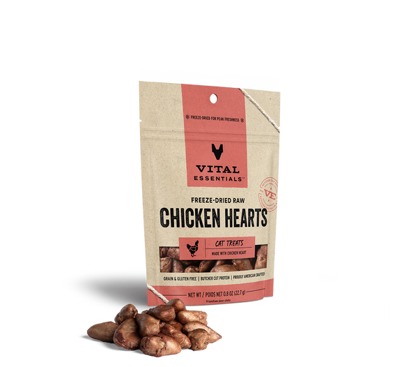 Vital Essentials Freeze Dried Raw Chicken Hearts Cat Treats