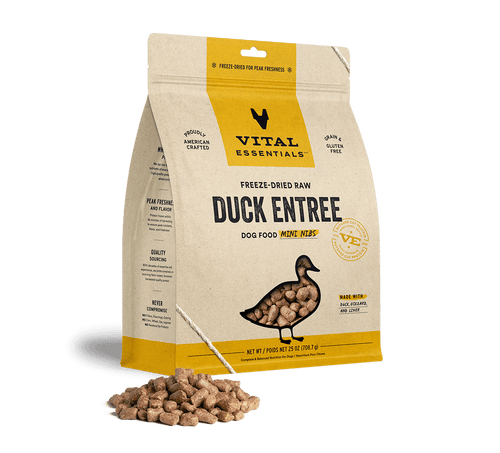 Vital Essentials Freeze-Dried Raw Duck Entrée Mini Nibs Dog Food