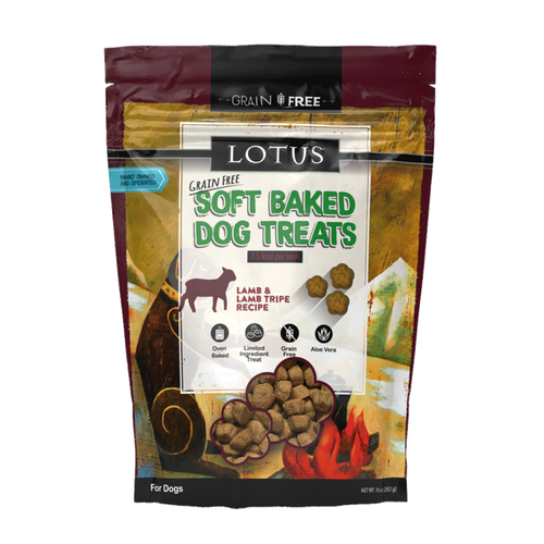 Lotus Dog Soft Baked Lamb & Lamb Tripe Dog Treats (10 Oz)