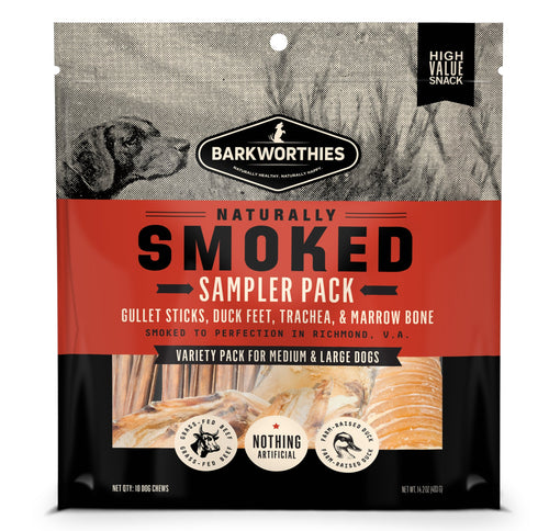 Barkworthies Naturally Smoked Medium/Large Dog Sampler Pack Dog Treats