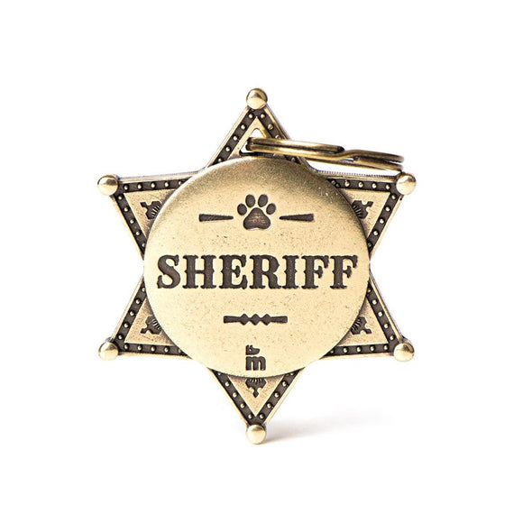 MyFamily Bronx Sheriff's Star ID Tag in English Brass
