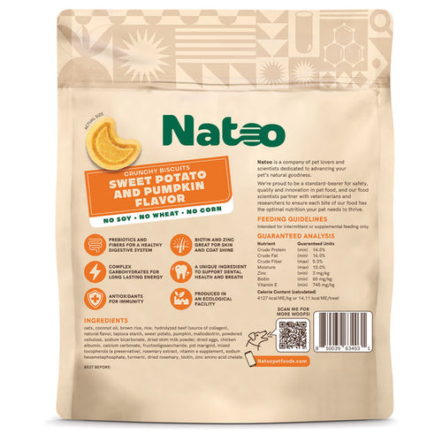 Natoo Crunchy Biscuits Sweet Potato And Pumpkin Flavor Dog Treats