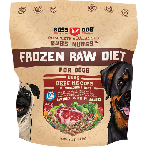 Boss Dog™ Raw Frozen Boss Patties™ Boss Nuggs™ Beef Recipe