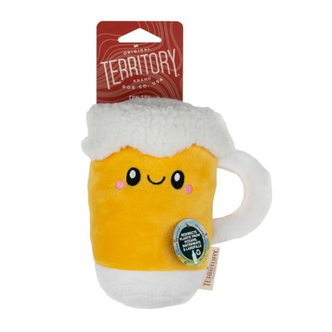 Territory Beer With Squeaker Plush Dog Toy (6.5)
