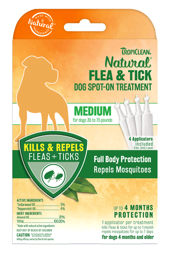 TropiClean Natural Flea & Tick Spot-On Treatment
