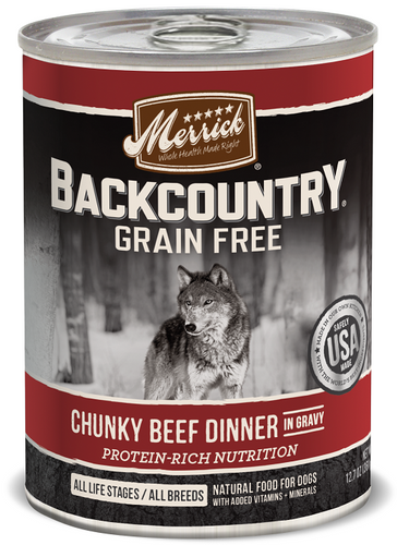 Merrick Backcountry Grain Free Chunky Beef Canned Dog Food